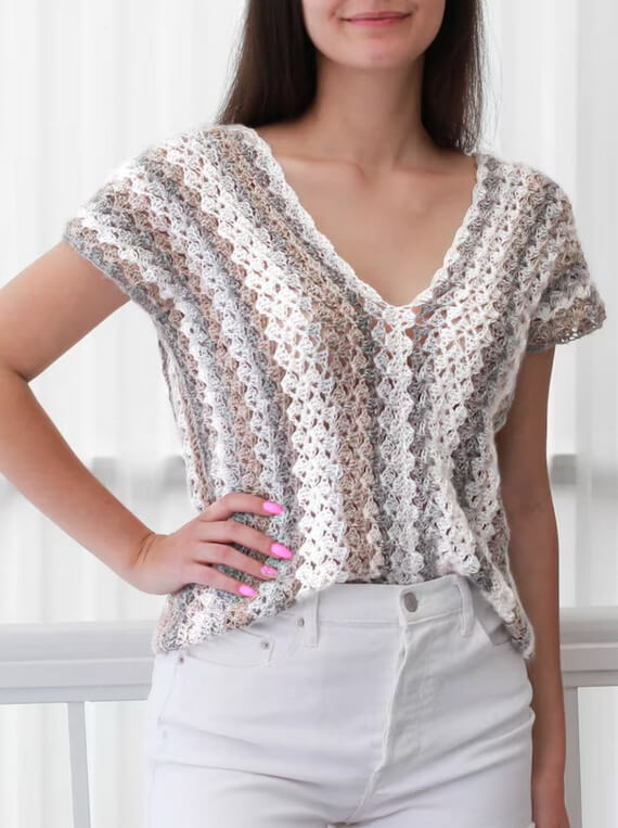 AMANDA Boho Lace Crochet Top Pattern XS-XXL