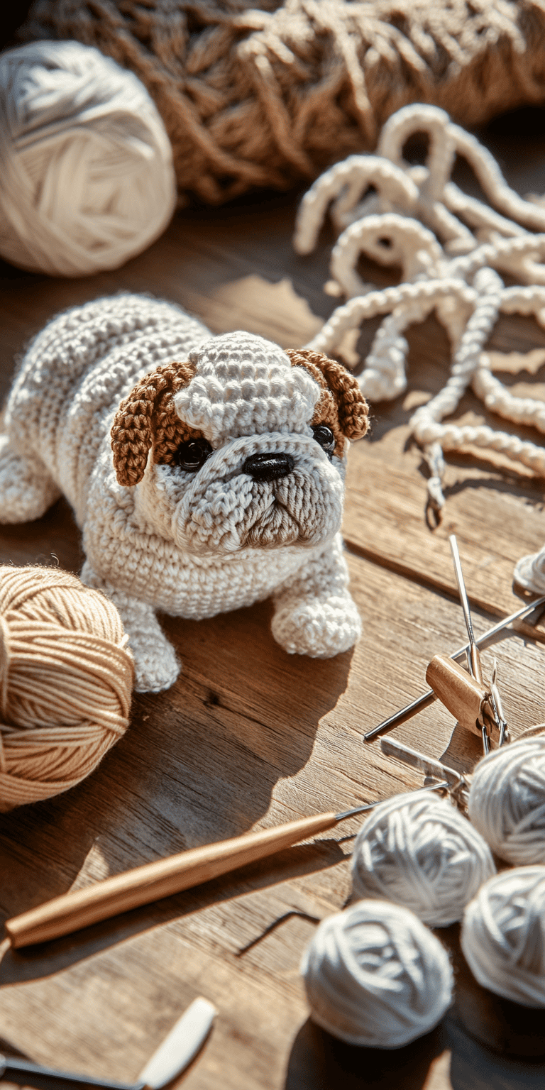 American Bulldog Amigurumi Crochet Pattern Kit