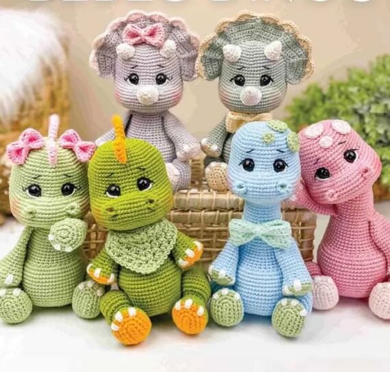 Baby Dinos Crochet Pattern PDF – Cute Dinosaur Amigurumi Tutorial