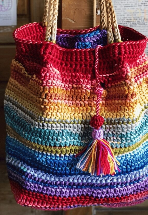 Beginner’s Crochet Pattern: Scrap Yarn Tote Bag