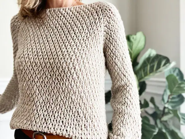 Bowen Top-Down Women’s Crochet Sweater Pattern