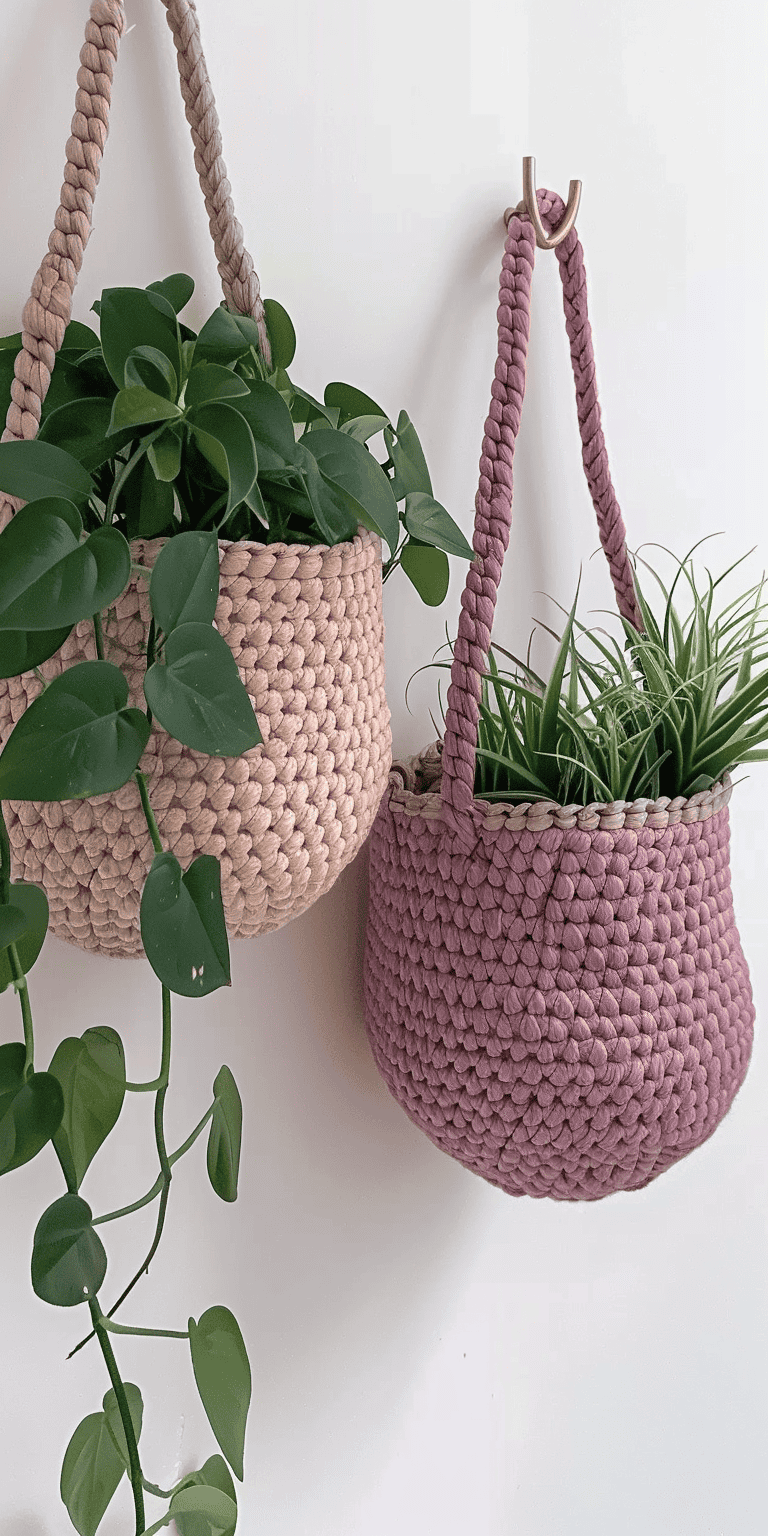Boho Crochet Plant Basket Pattern, PDF