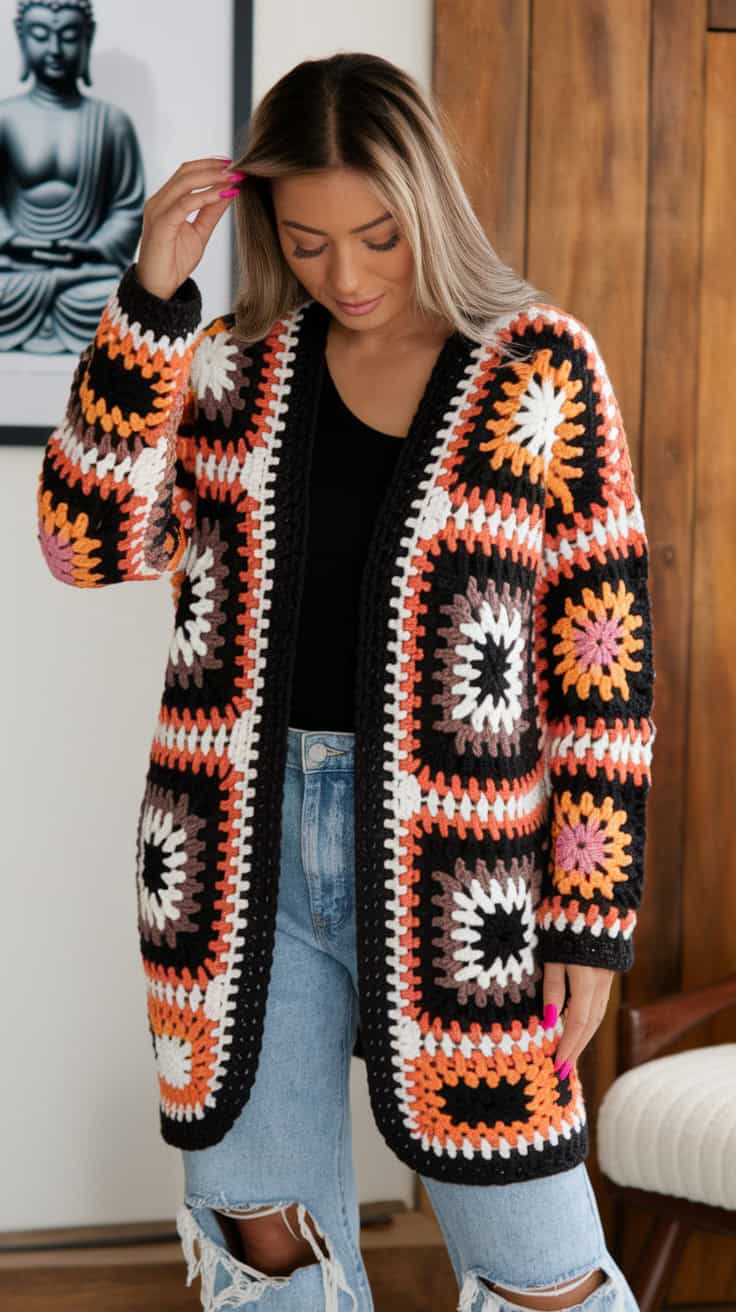 Boho Vibes Hexa Cardigan Crochet Pattern