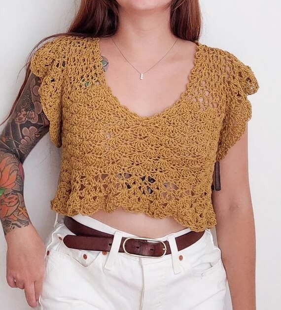 Buttercup Flouncy Lace Crochet Top Pattern