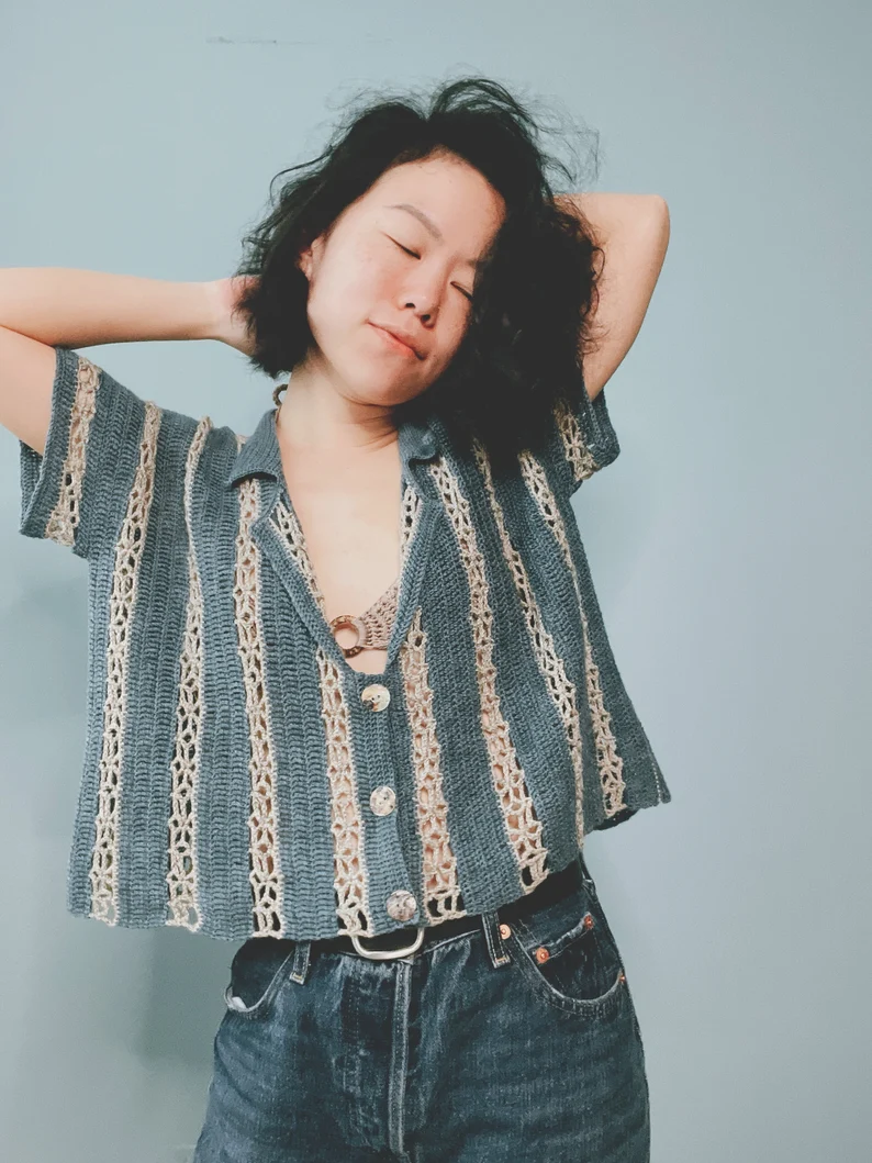 Calad Laceweight Crochet Summer Shirt Pattern