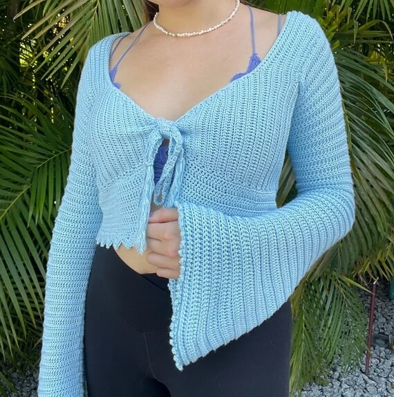 Calypso Off-Shoulder Cardigan Crochet Pattern