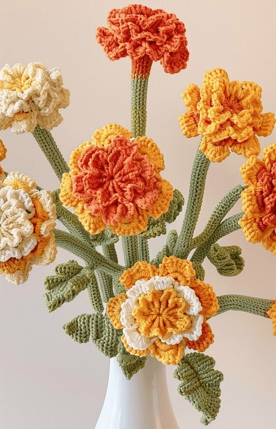 Carnation Bouquet Crochet Pattern: DIY Eternal Flower