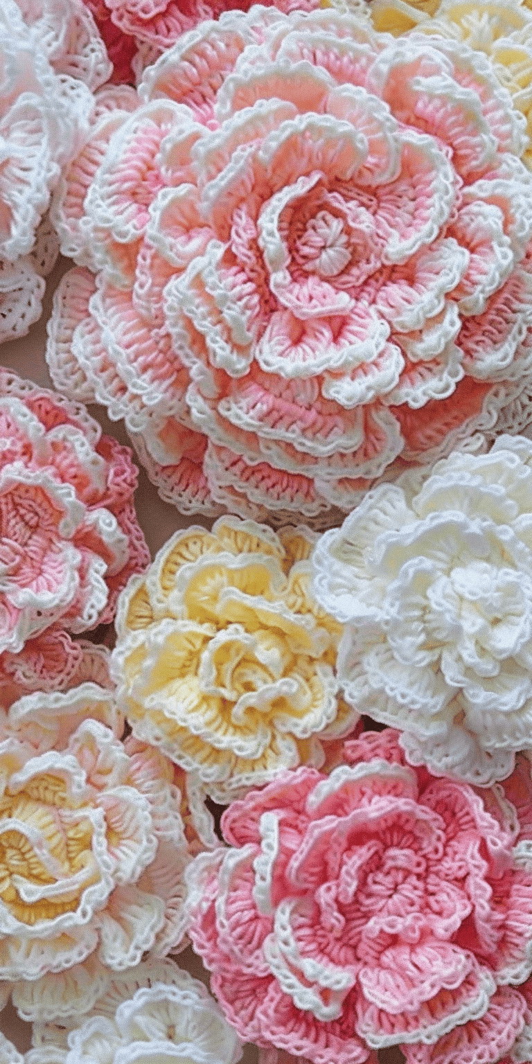 Carnation Flower Crochet Pattern: DIY Large Unique Flowers