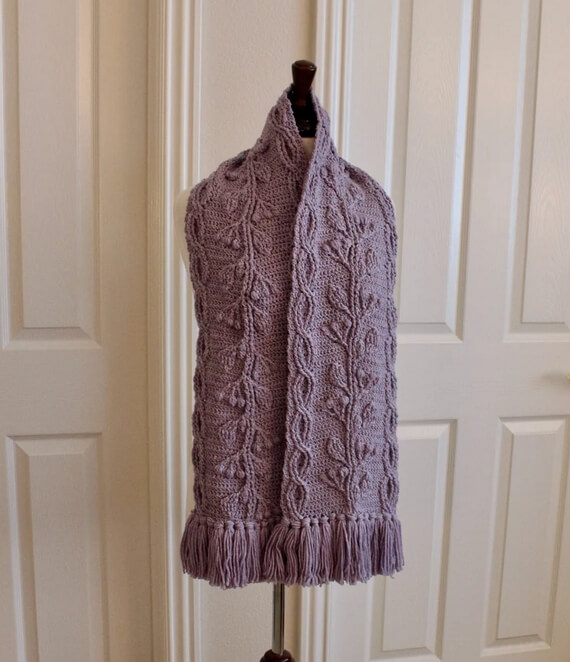 Celtic Garden Cable Crochet Scarf Pattern