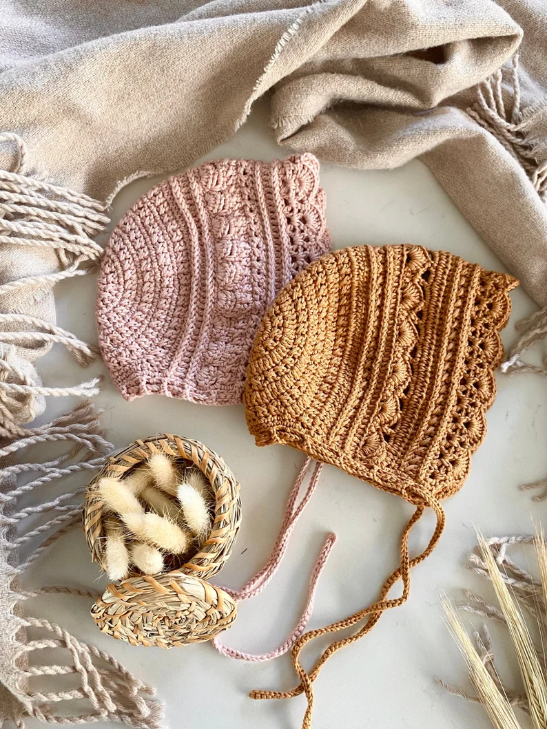 Charming Bonnet Crochet Pattern in English Swedish