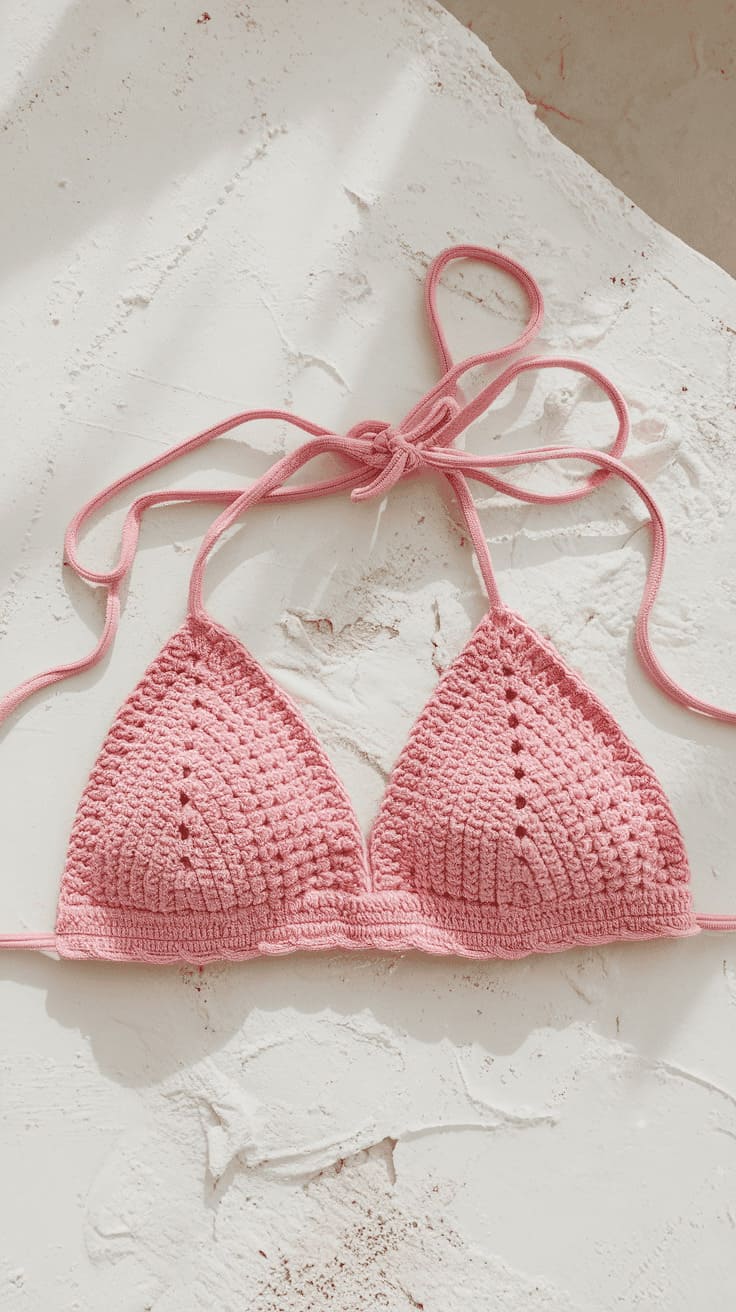 Classic Crochet Bralette Top Pattern with Fringe