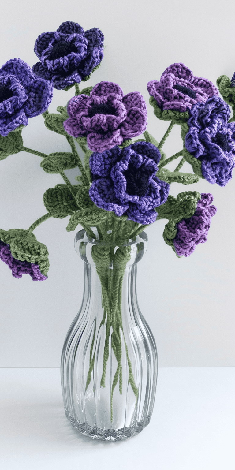 Crochet Carnation Floral Ornament Pattern DIY