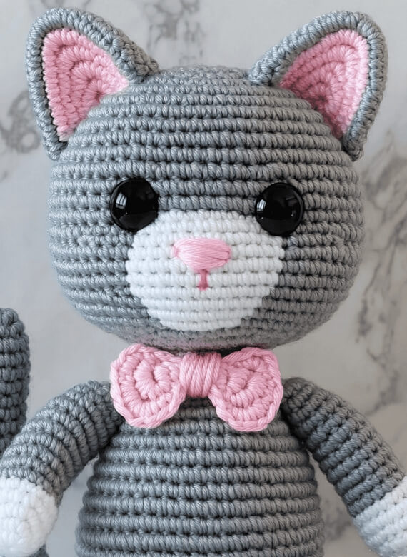 Crochet Cat Amigurumi Pattern, Printable Stuffed Toy (English)