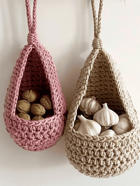 Crochet Hanging Basket Pattern for Boho Decor