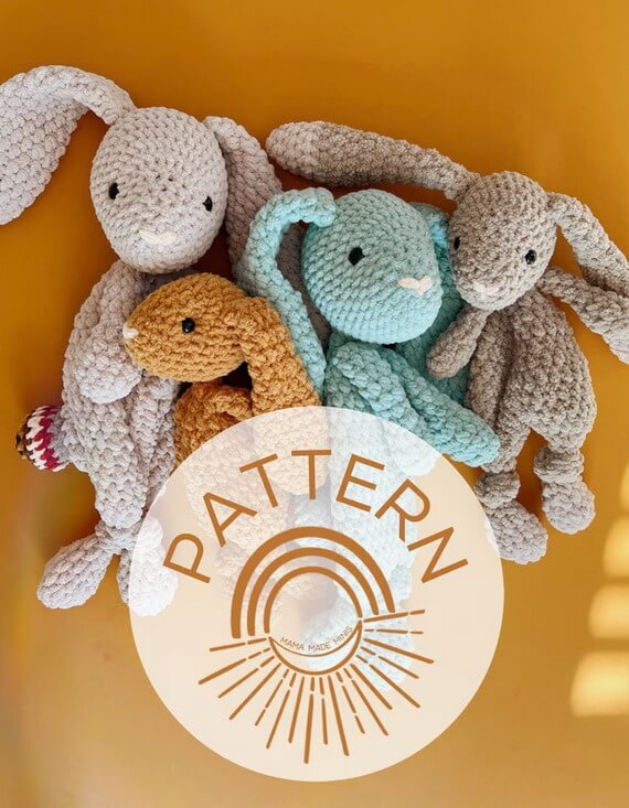Crochet Honey Bunny Lovey Pattern: Big & Little