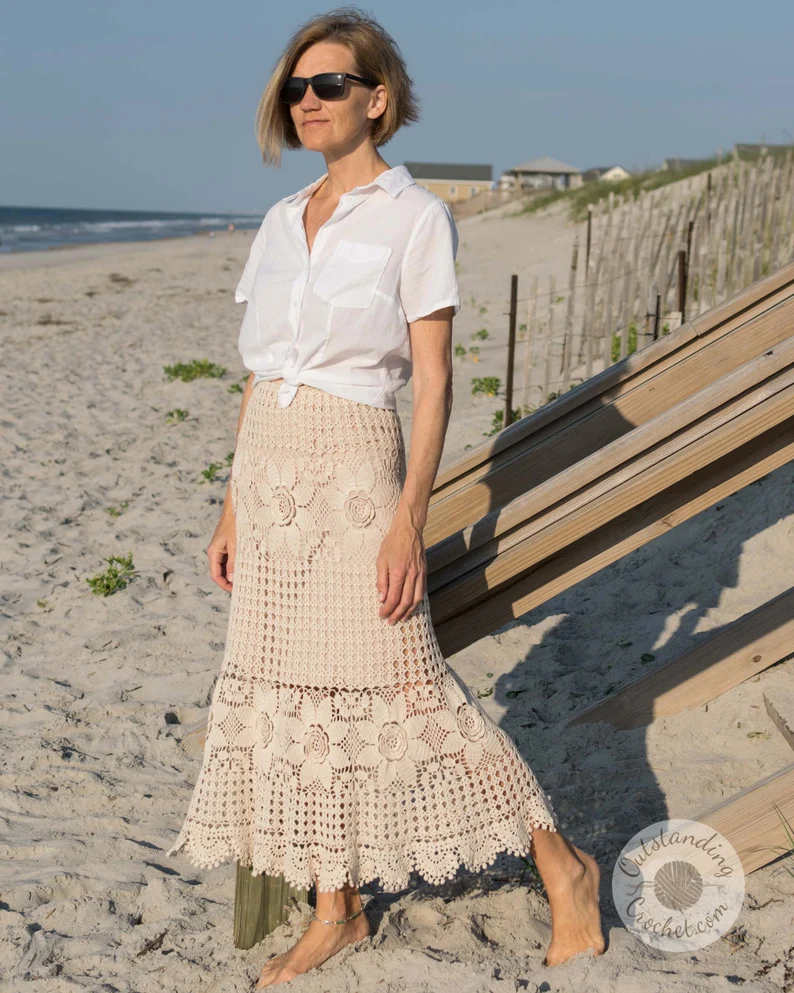 Crochet Maxi Skirt Pattern – Boho Hippie Style
