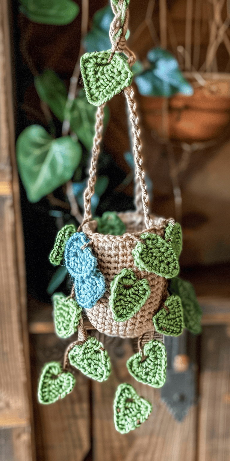 Crochet Pattern for Monstera Hanging Plant