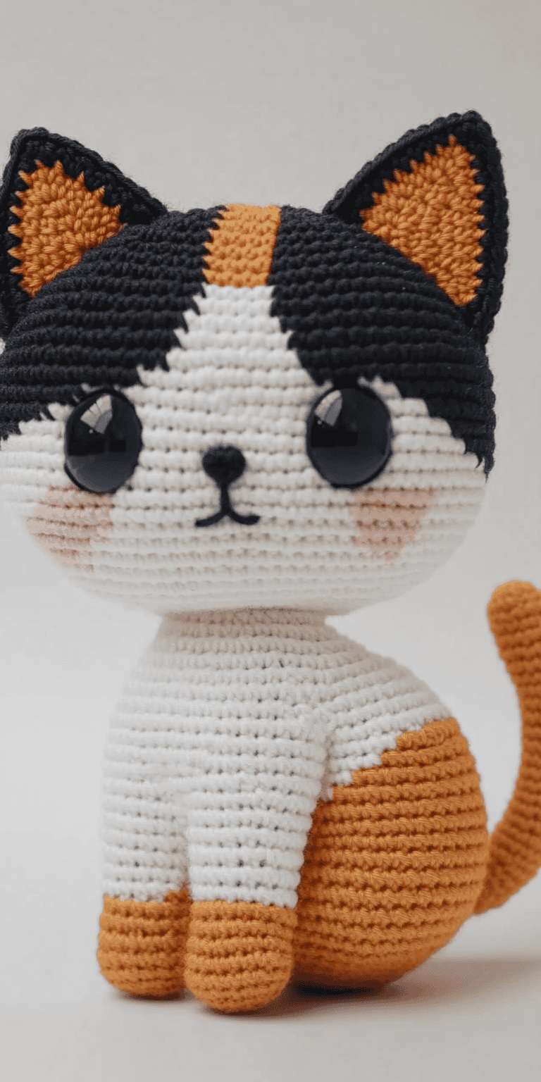Cute Calico Cat Amigurumi Crochet Pattern PDF