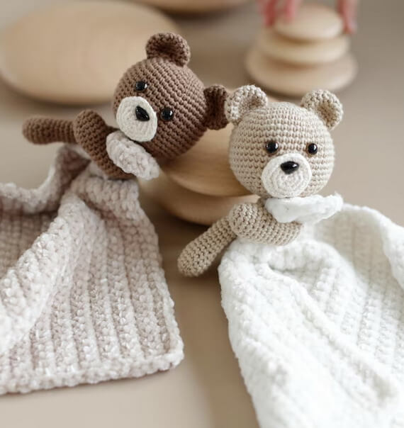Easy Crochet Bear Lovey Security Blanket Pattern