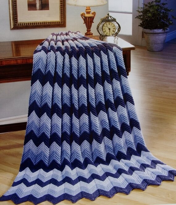 Easy Ripple Afghan Crochet Blanket Pattern