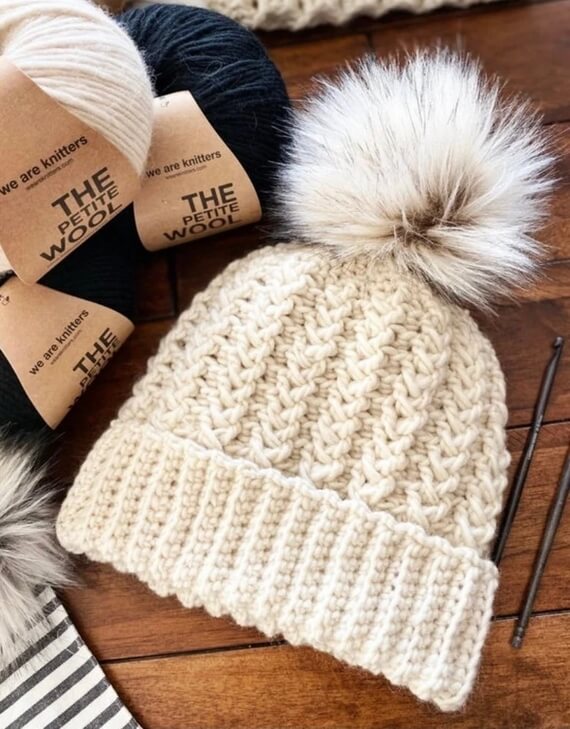 Emery Cluster Stitch Crochet Beanie Pattern