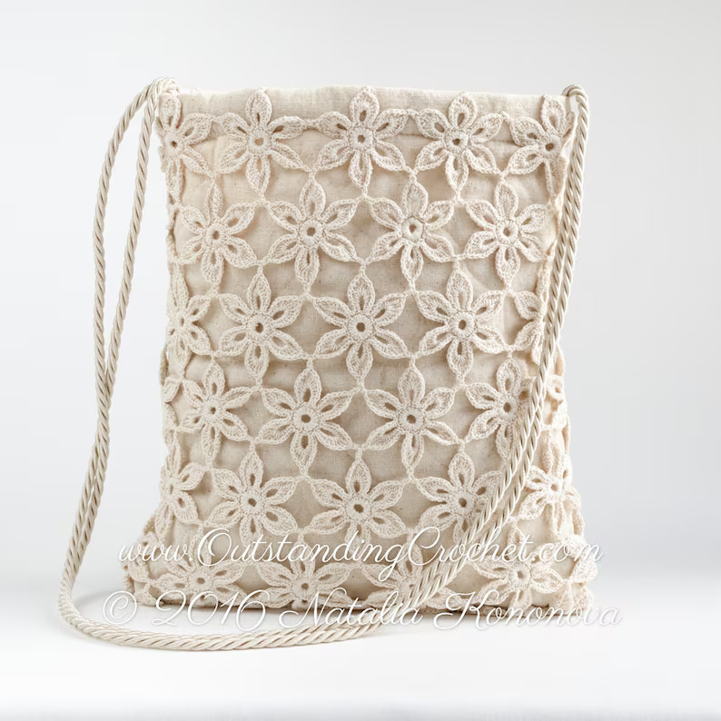 Flower Motif Crochet Bag Pattern – PDF
