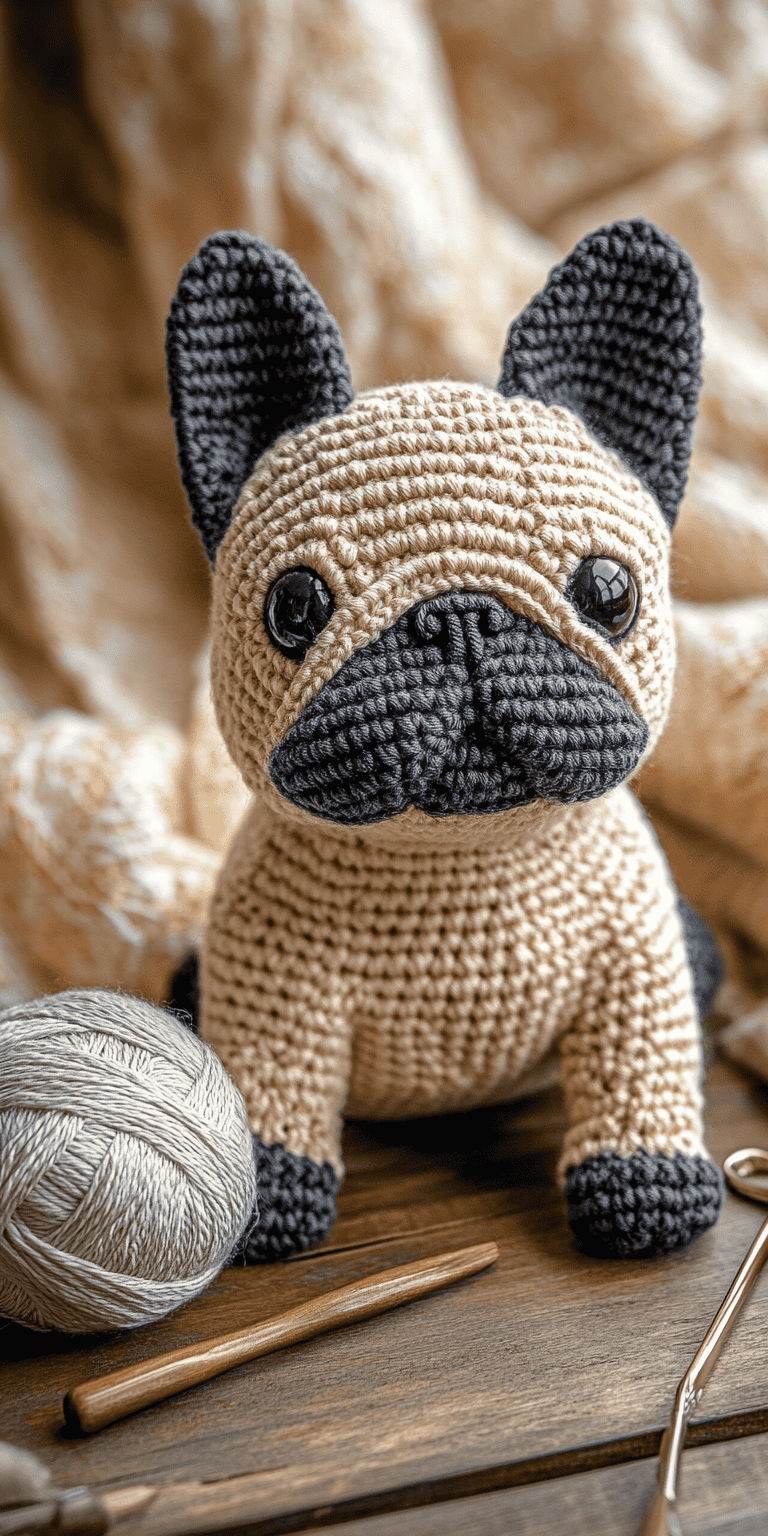 French Bulldog Amigurumi Crochet PDF Pattern