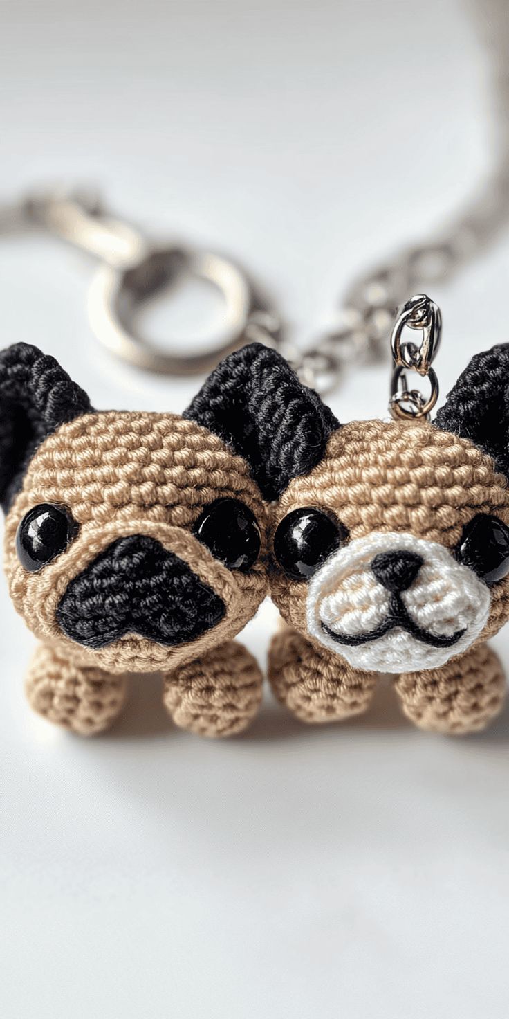 Frenchie & Pug Crochet Pattern with Keychain