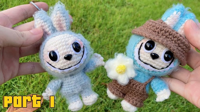 How to crochet cute labubu keychain