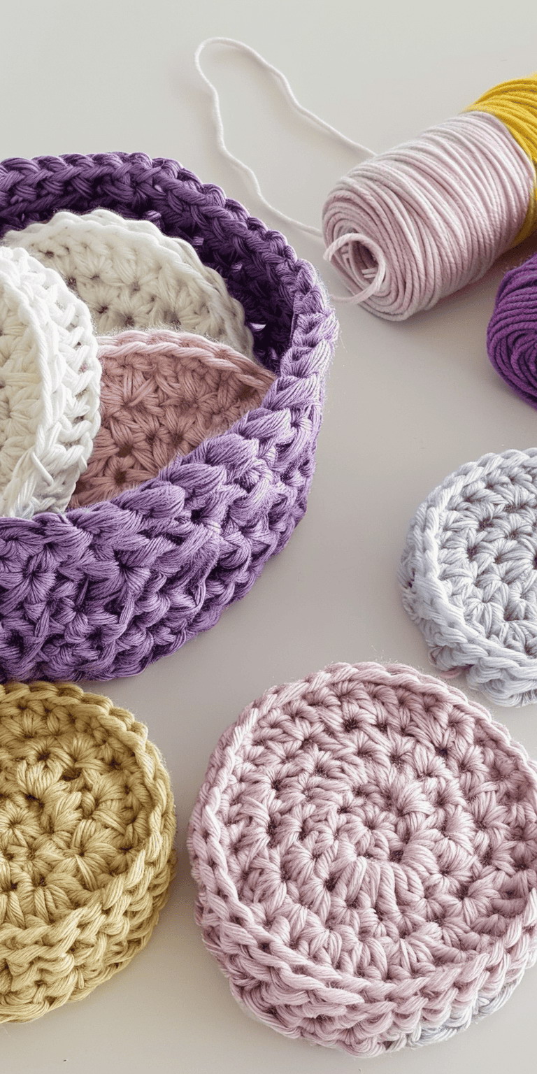 HTR Reusable Crochet Face Scrubbies Pattern with Basket