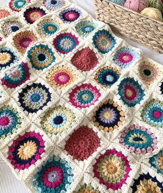 Island Time Crochet Granny Square Blanket Pattern