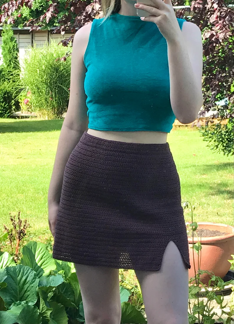 Keri Invisible Elastic Waist Slit Skirt Pattern