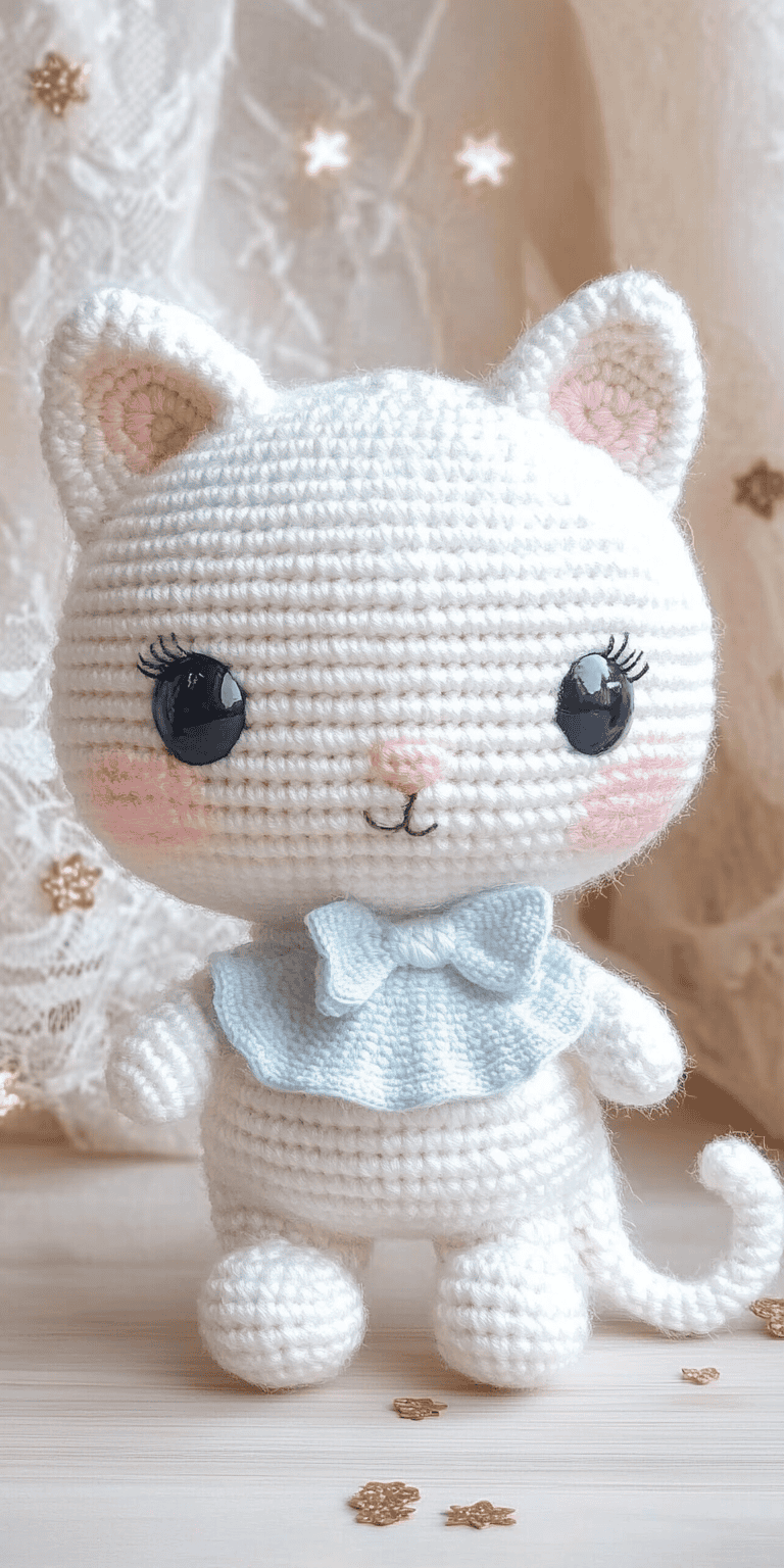 Kitty Crochet Pattern: Amigurumi Cat in English Spanish PDF