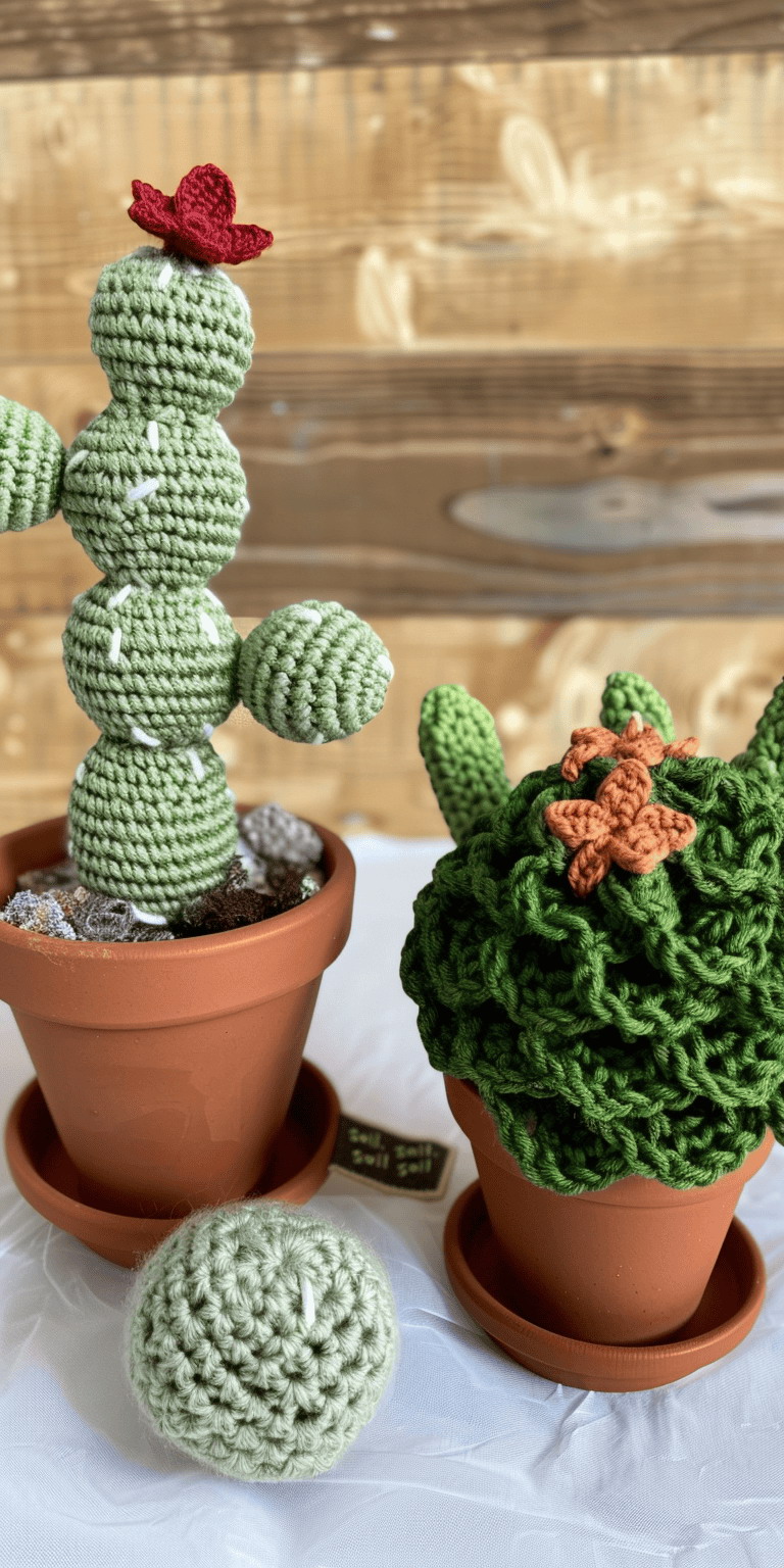 Mini Crochet Cacti Pattern Set
