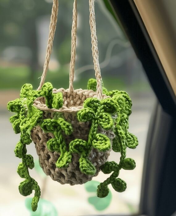 Monstera Crochet Car Plant Pattern, Pamelambie TikTok