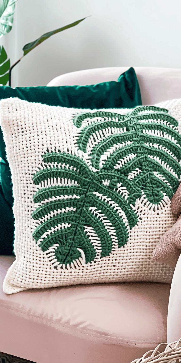 Monstera Cushion Crochet Pattern & Tutorial