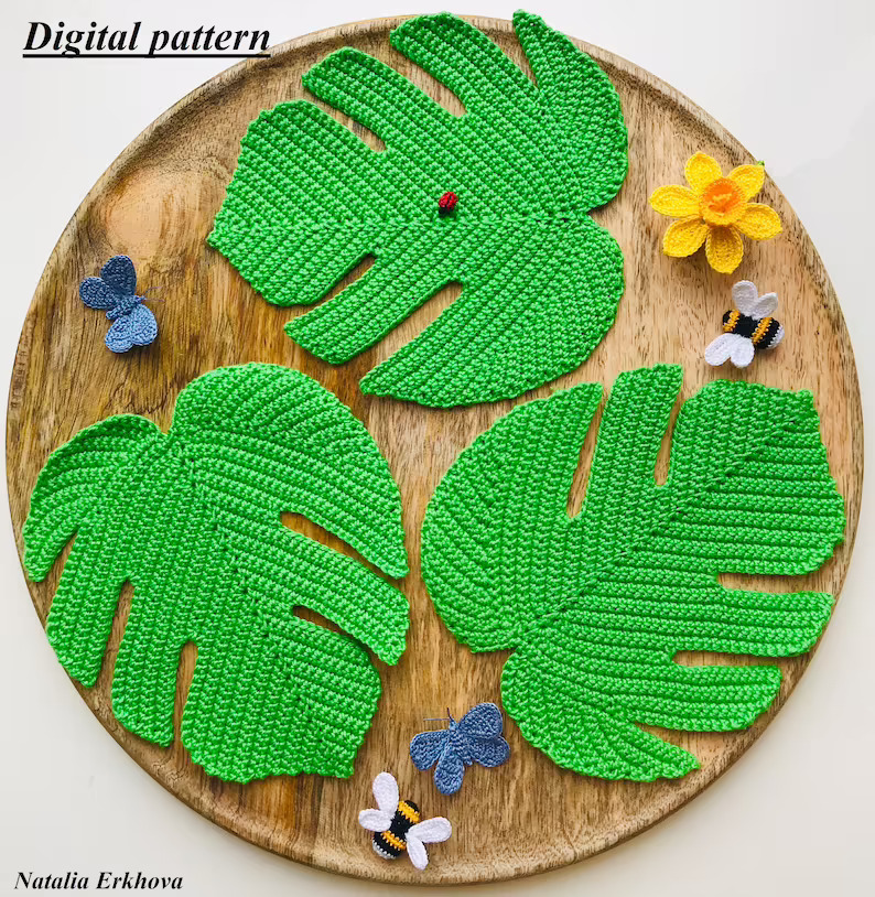 Monstera Leaf Coaster Crochet Pattern