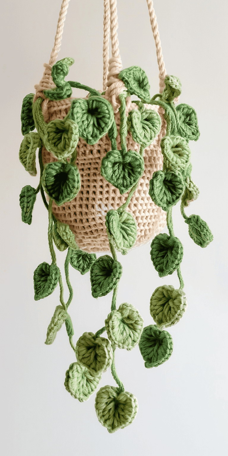 Monstera Leaf Crochet Planter & Car Mirror Pattern