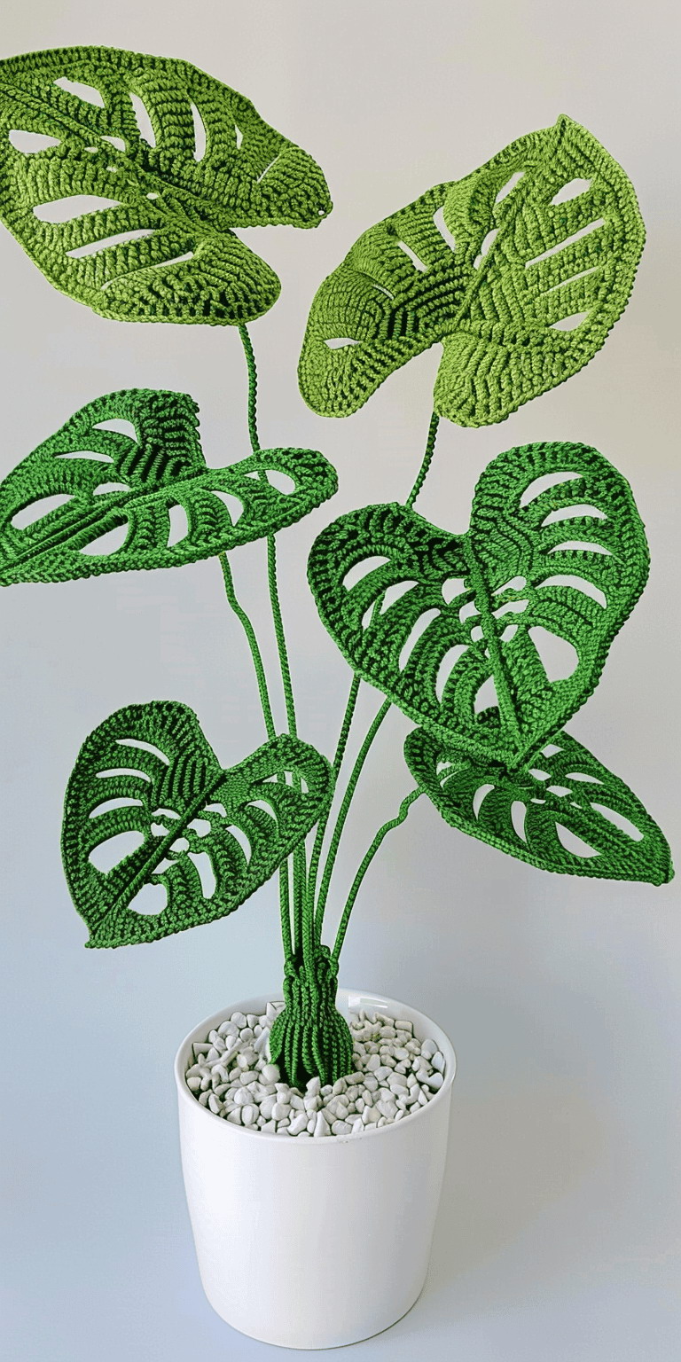 Monstera Plant Crochet Pattern with Photo Tutorial