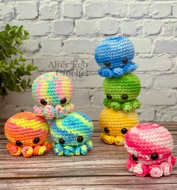No-Sew Octopus Squid Amigurumi Crochet Pattern PDF