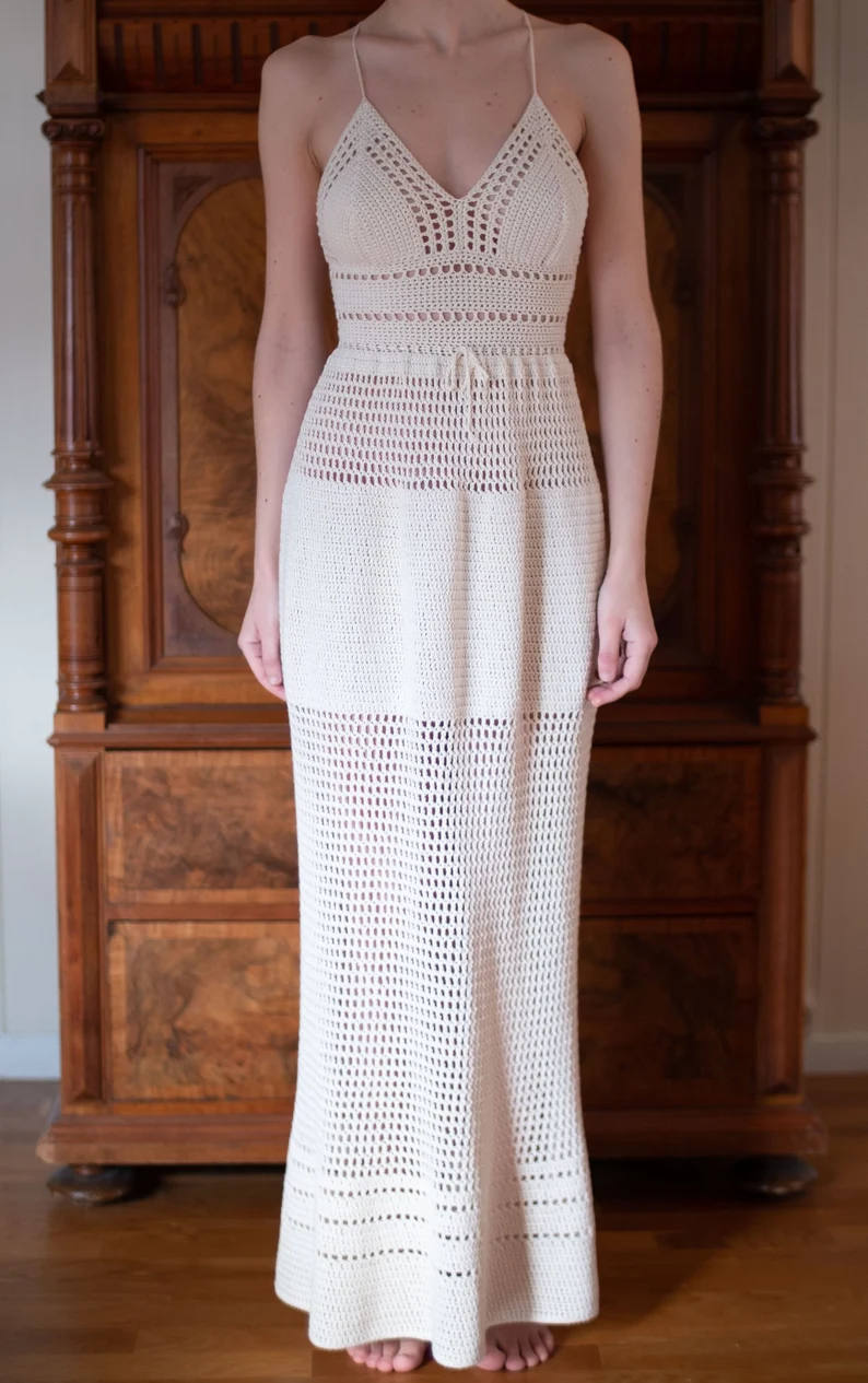 Pattern for Crochet Maxi Dress with Straps