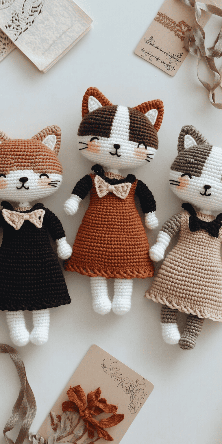 Sassy Tabby Cat Crochet Pattern, Includes Keychain