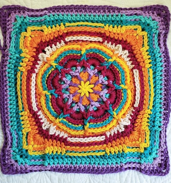 Crochet Skull Motif Granny Square Pattern