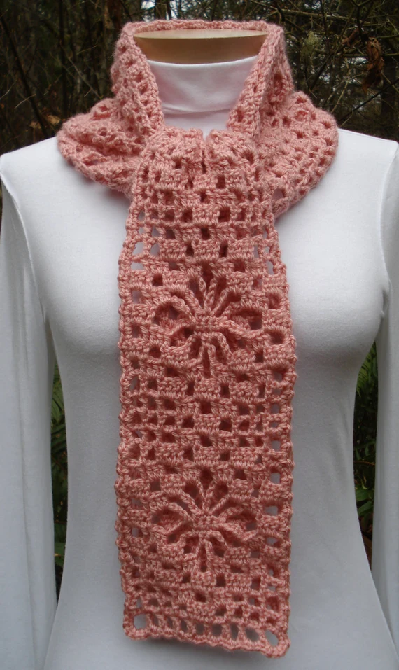 Spider Web Lace Crochet Scarf Pattern