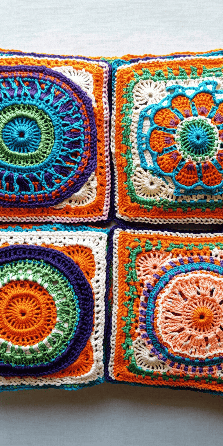 Stained Glass Crochet Afghan Square Pattern