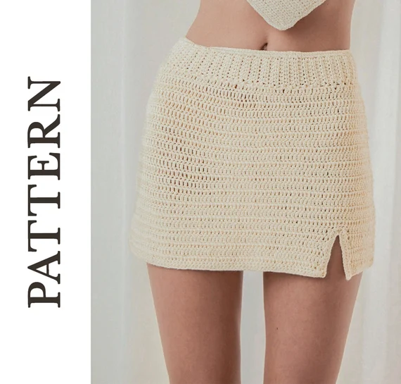 Stylish Crochet Slit Skirt Pattern PDF