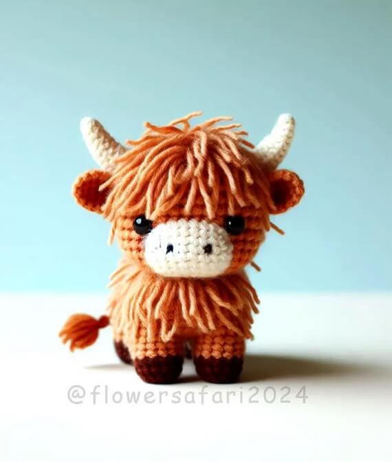 Tiny Highland Cow Crochet Pattern