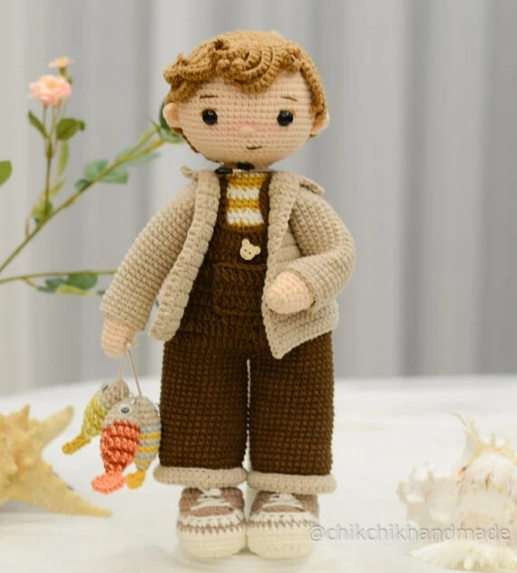 Tommy the Fisher Crochet Doll Pattern