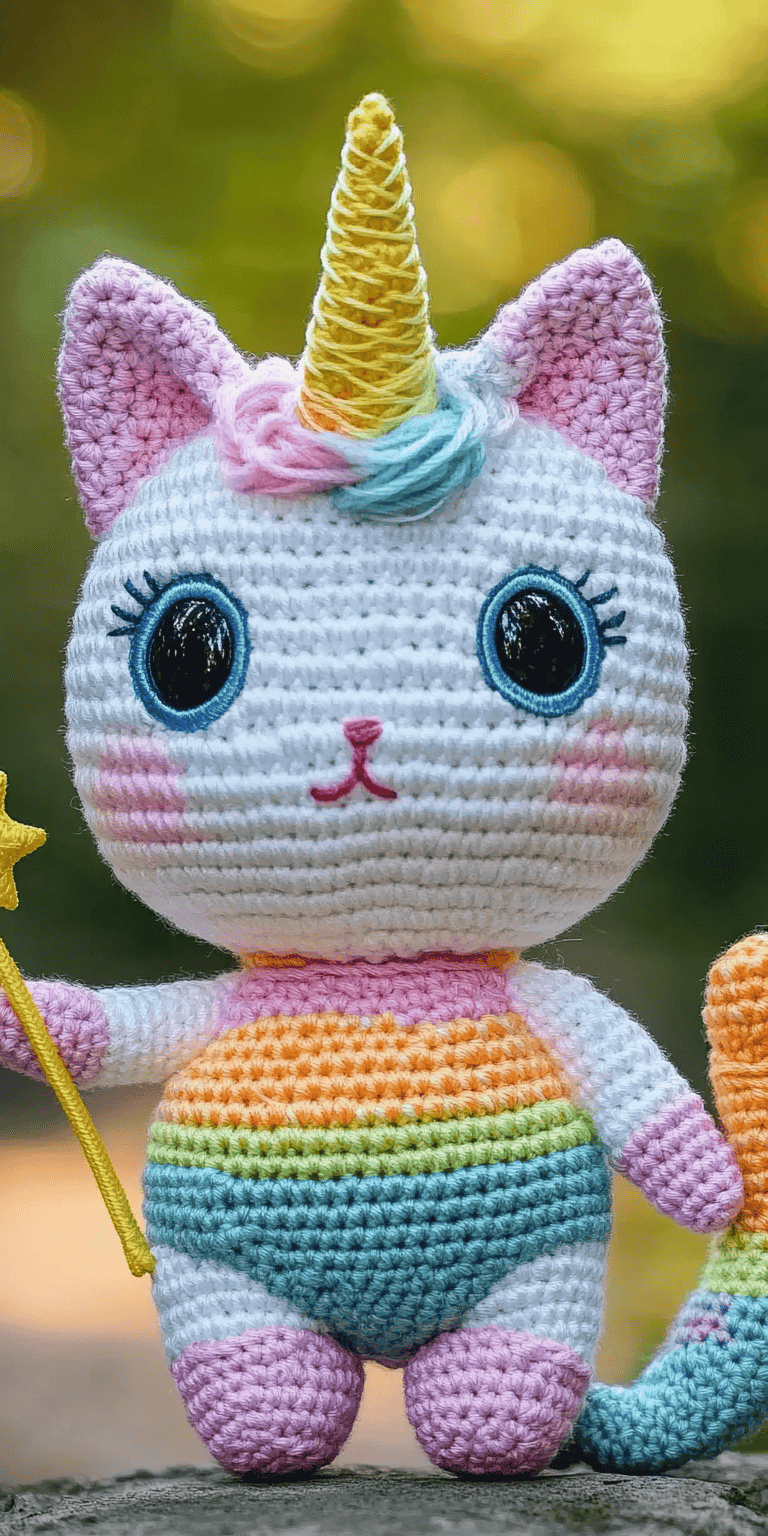 Unicorn-Cat Crochet Pattern in English PDF