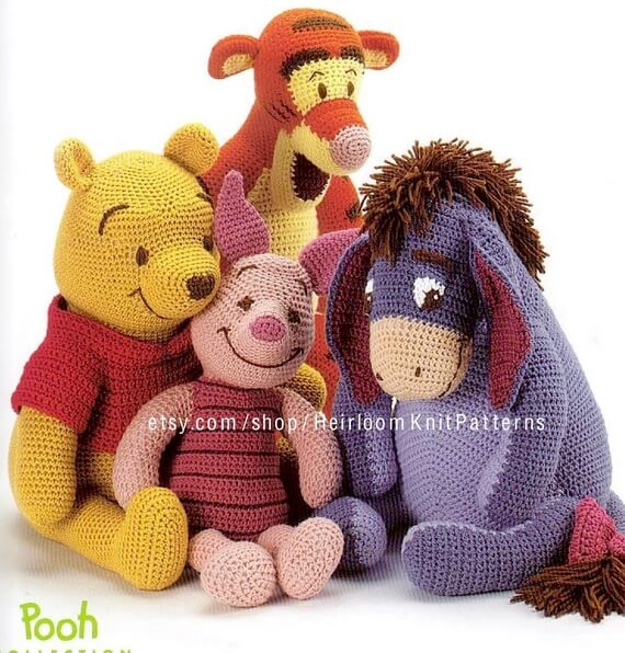 Vintage Winnie Pooh & Friends Crochet Pattern
